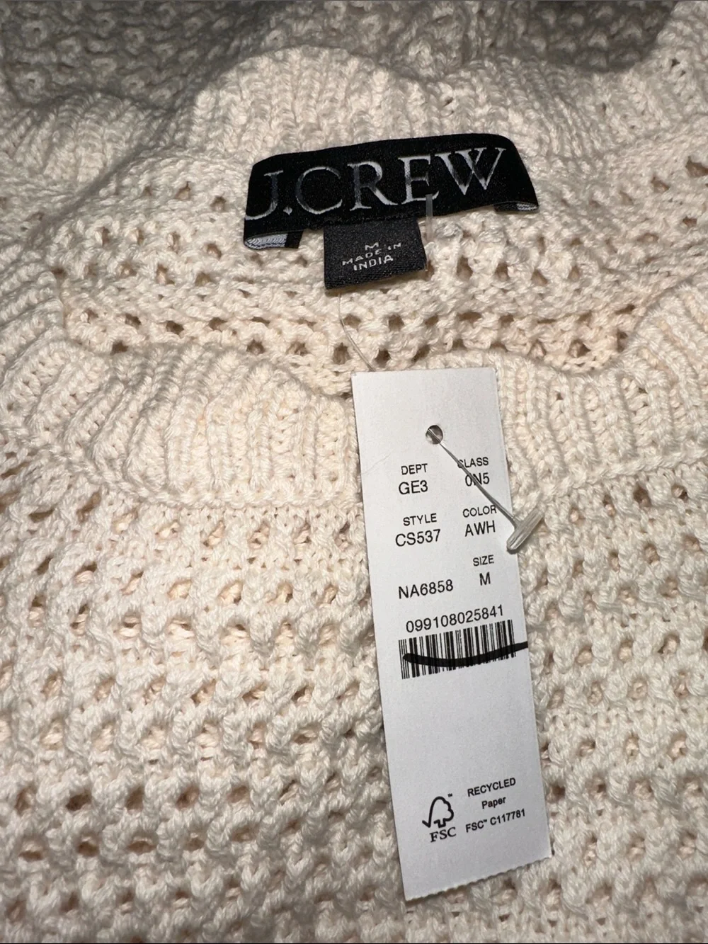 J. Crew Scallop-trim crochet mini dress - antique white